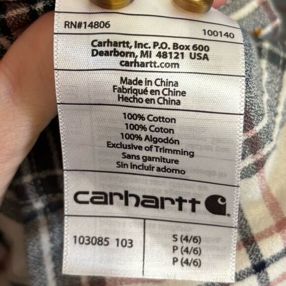 Carhartt Women’s Fairview Plaid Cotton Button Down Shirt - Picture 5 of 6